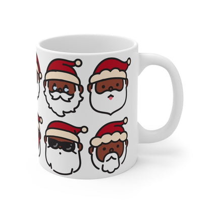 Santa Faces Mug - Afrocentric Art by The Trini Gee