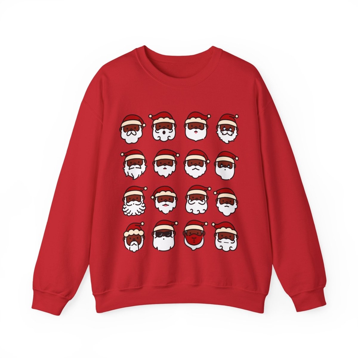Santa Faces Sweatshirt - Afrocentric Art by The Trini Gee
