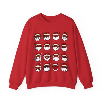 Santa Faces Sweatshirt - Afrocentric Art by The Trini Gee