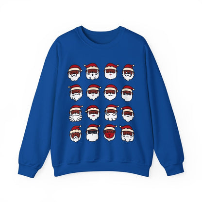Santa Faces Sweatshirt - Afrocentric Art by The Trini Gee