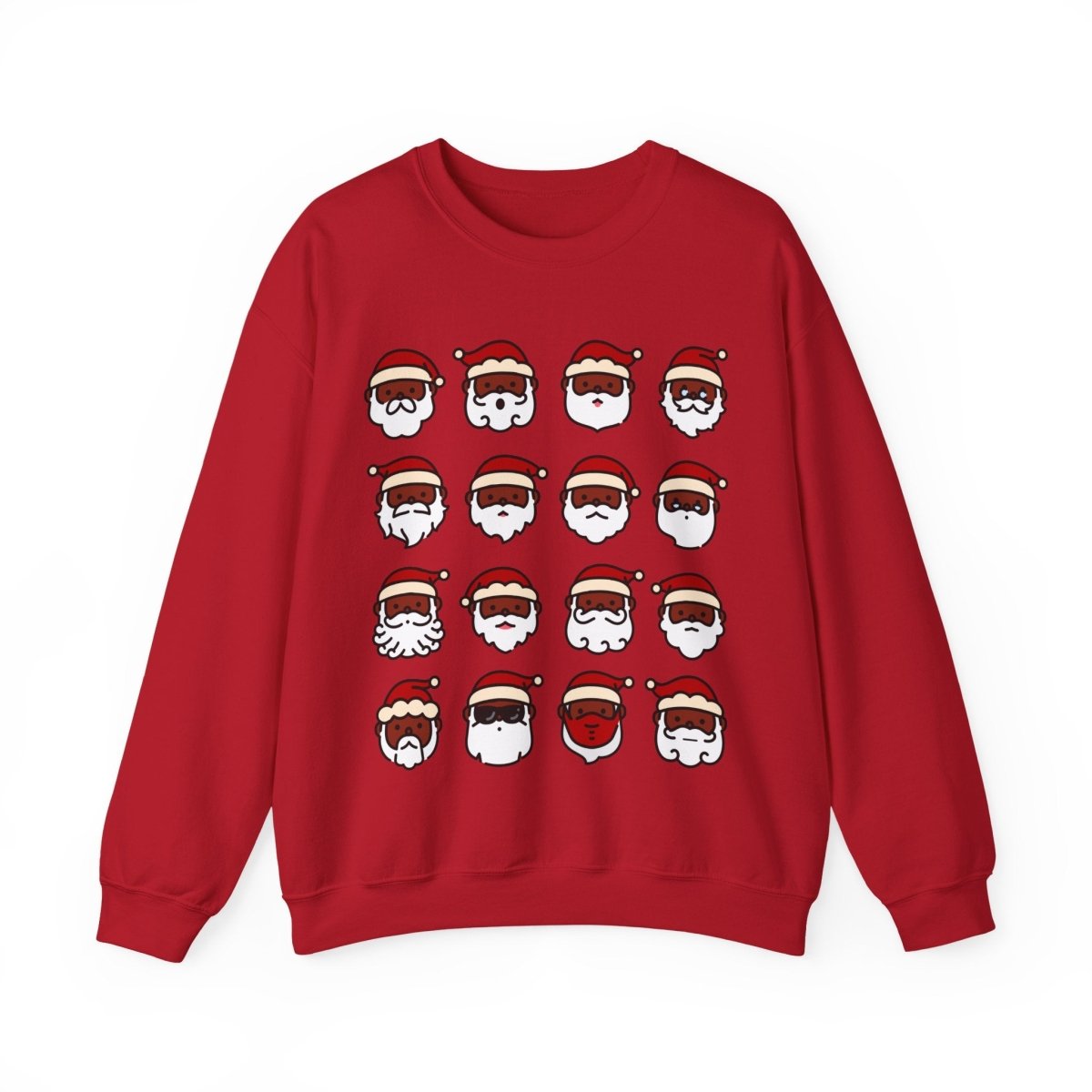 Santa Faces Sweatshirt - Afrocentric Art by The Trini Gee