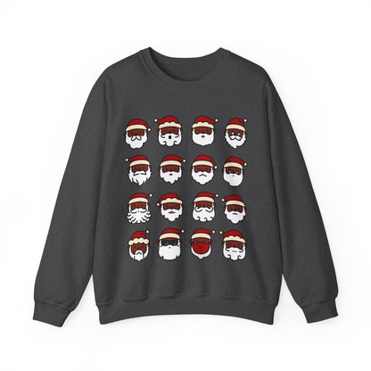 Santa Faces Sweatshirt - Afrocentric Art by The Trini Gee