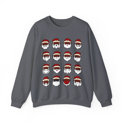 Santa Faces Sweatshirt - Afrocentric Art by The Trini Gee