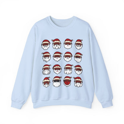 Santa Faces Sweatshirt - Afrocentric Art by The Trini Gee