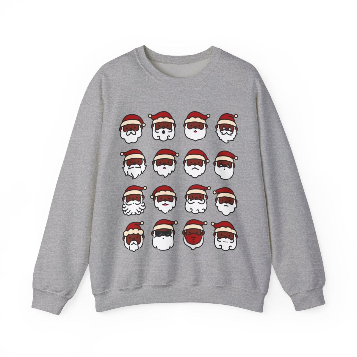 Santa Faces Sweatshirt - Afrocentric Art by The Trini Gee