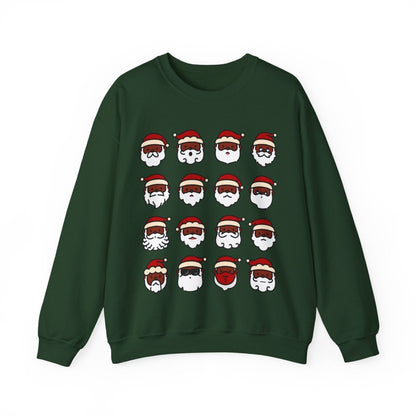 Santa Faces Sweatshirt - Afrocentric Art by The Trini Gee