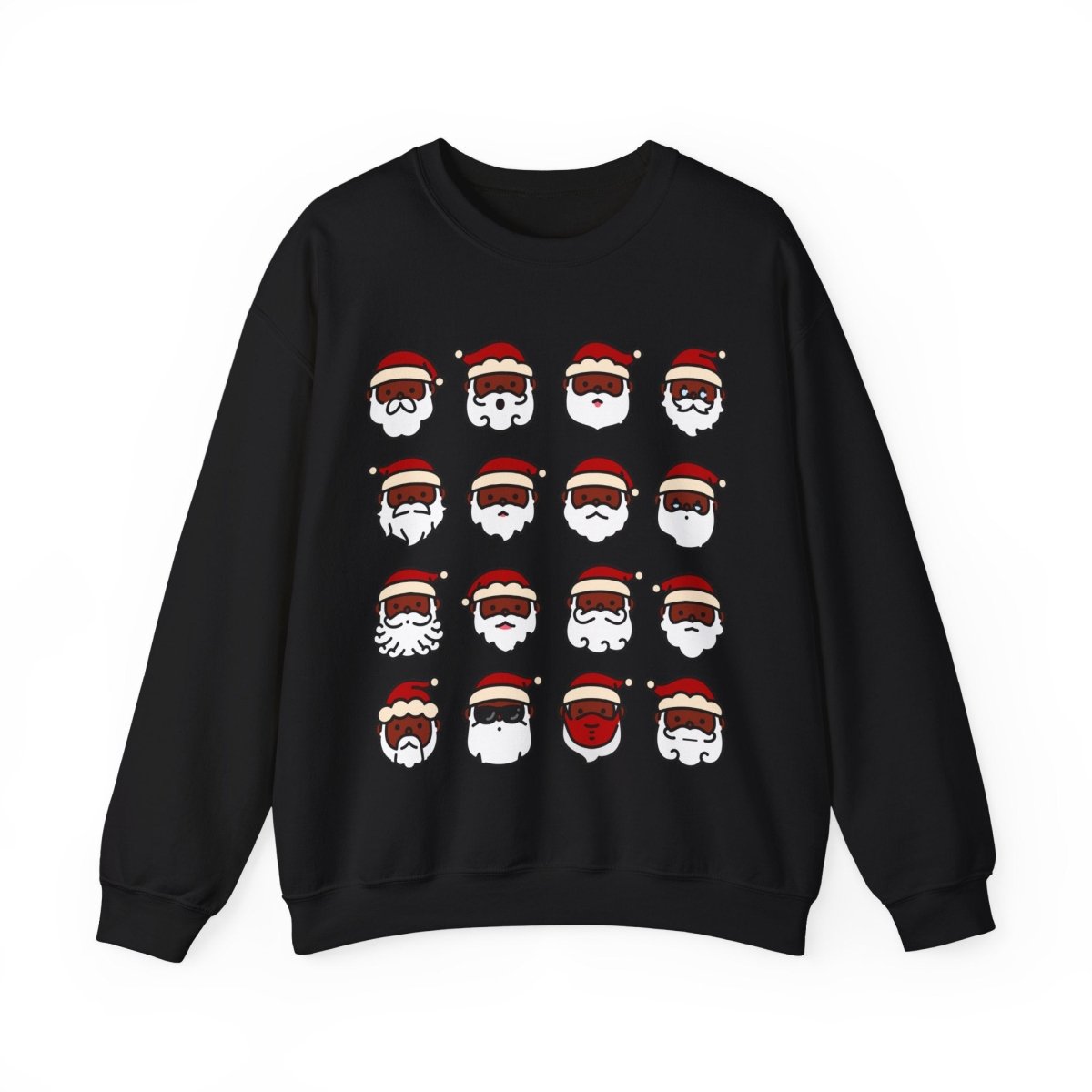 Santa Faces Sweatshirt - Afrocentric Art by The Trini Gee