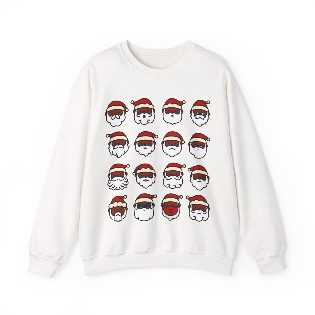 Santa Faces Sweatshirt - Afrocentric Art by The Trini Gee