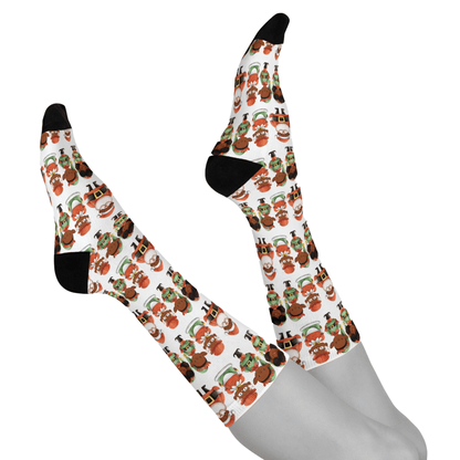 Santa Family Crew Socks - Afrocentric Art by The Trini Gee
