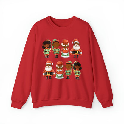 Santa Family Sweatshirt - Afrocentric Art by The Trini Gee