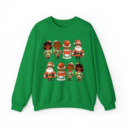 Santa Family Sweatshirt - Afrocentric Art by The Trini Gee