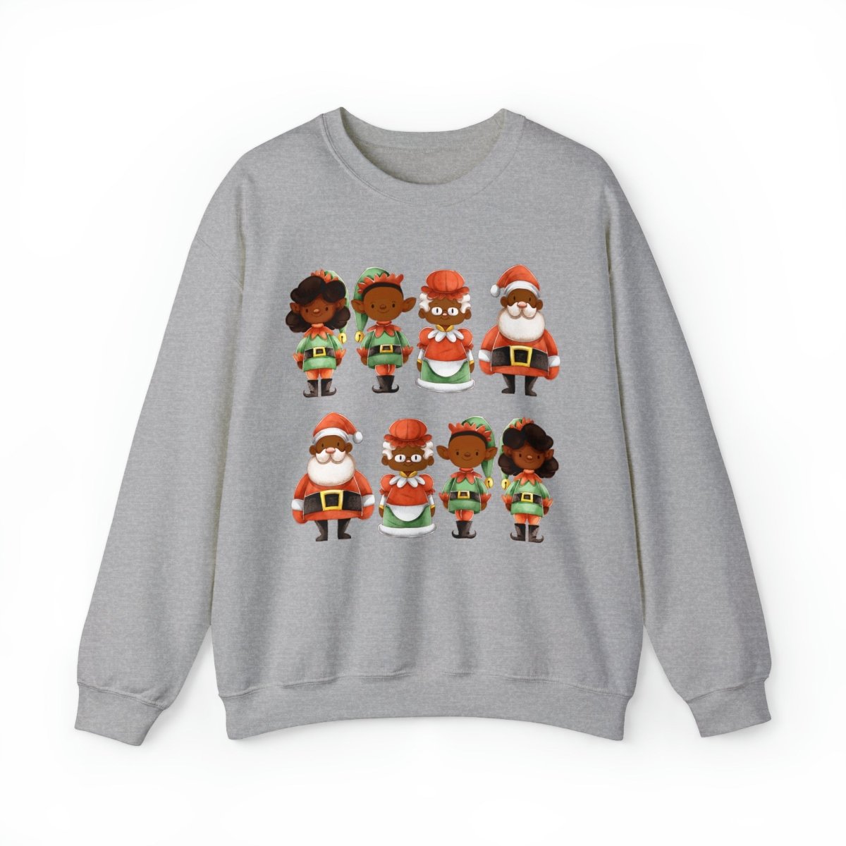 Santa Family Sweatshirt - Afrocentric Art by The Trini Gee
