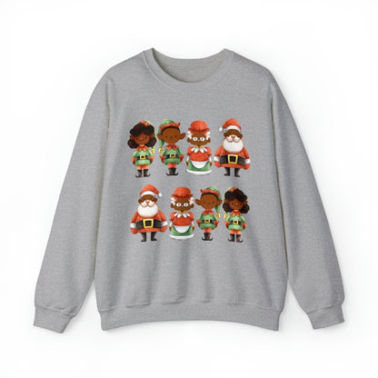 Santa Family Sweatshirt - Afrocentric Art by The Trini Gee