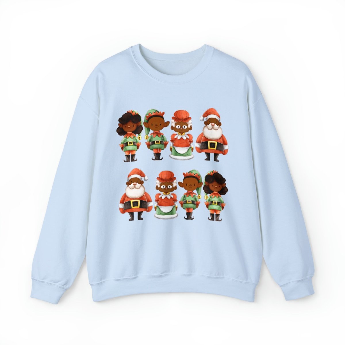 Santa Family Sweatshirt - Afrocentric Art by The Trini Gee