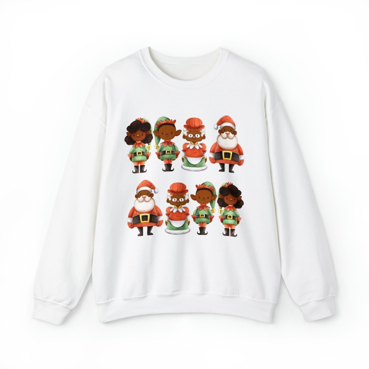 Santa Family Sweatshirt - Afrocentric Art by The Trini Gee