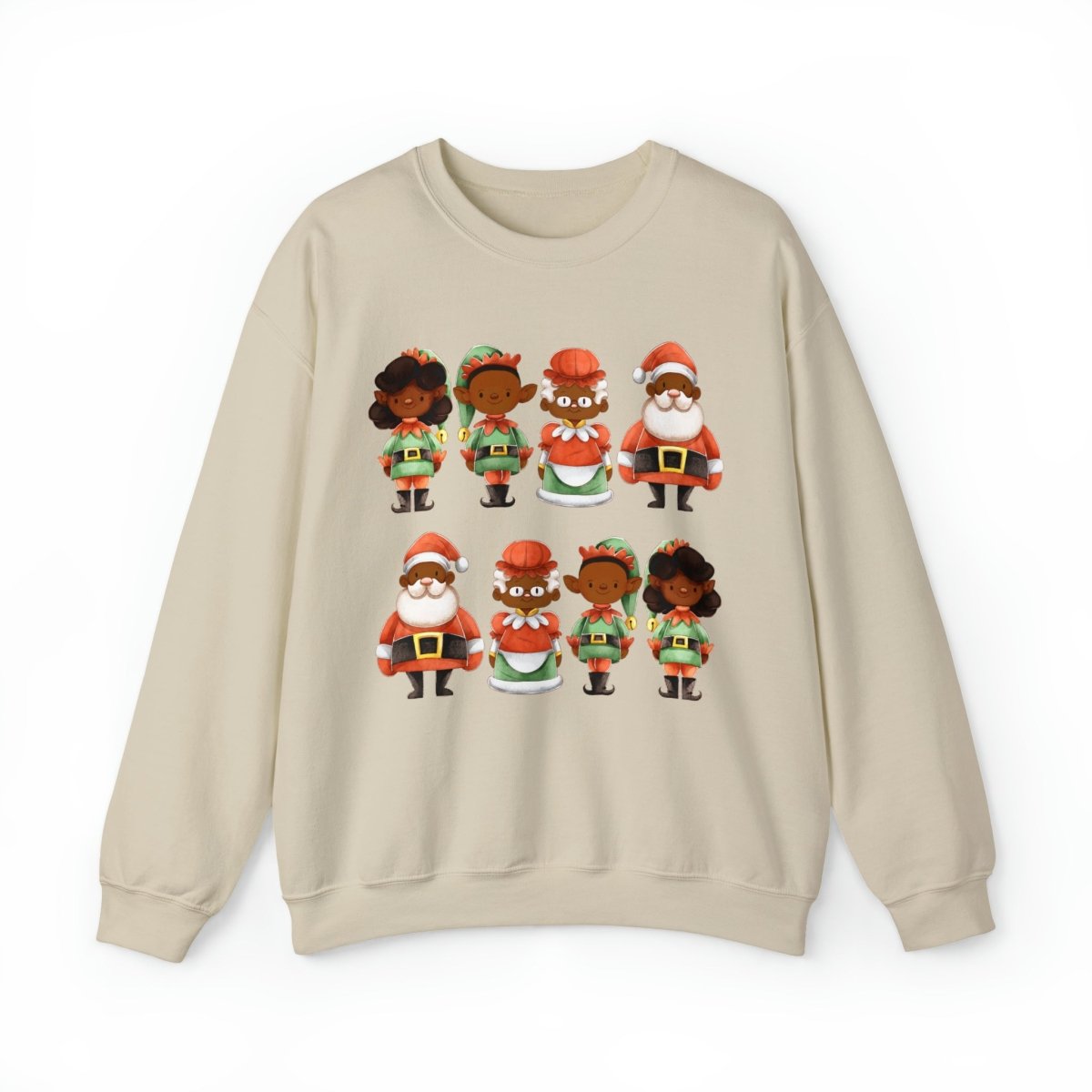 Santa Family Sweatshirt - Afrocentric Art by The Trini Gee
