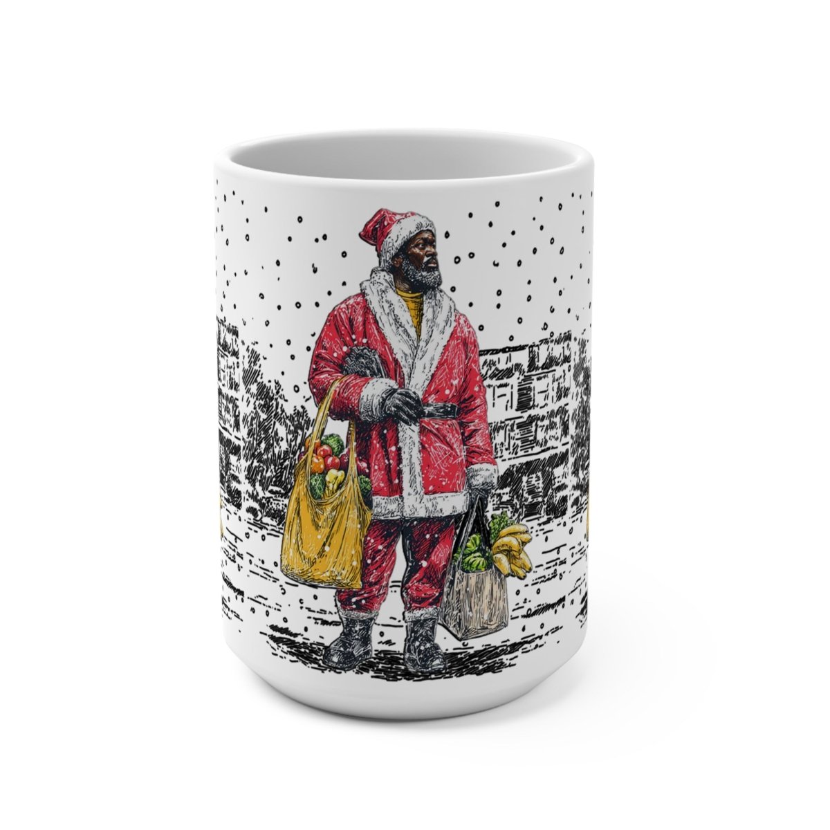 Santa Grocery Run Mug - Afrocentric Art by The Trini Gee