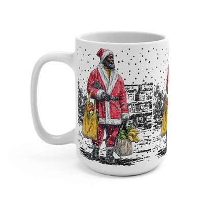 Santa Grocery Run Mug - Afrocentric Art by The Trini Gee