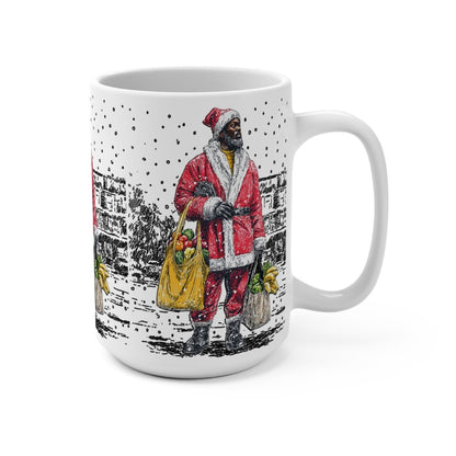 Santa Grocery Run Mug - Afrocentric Art by The Trini Gee