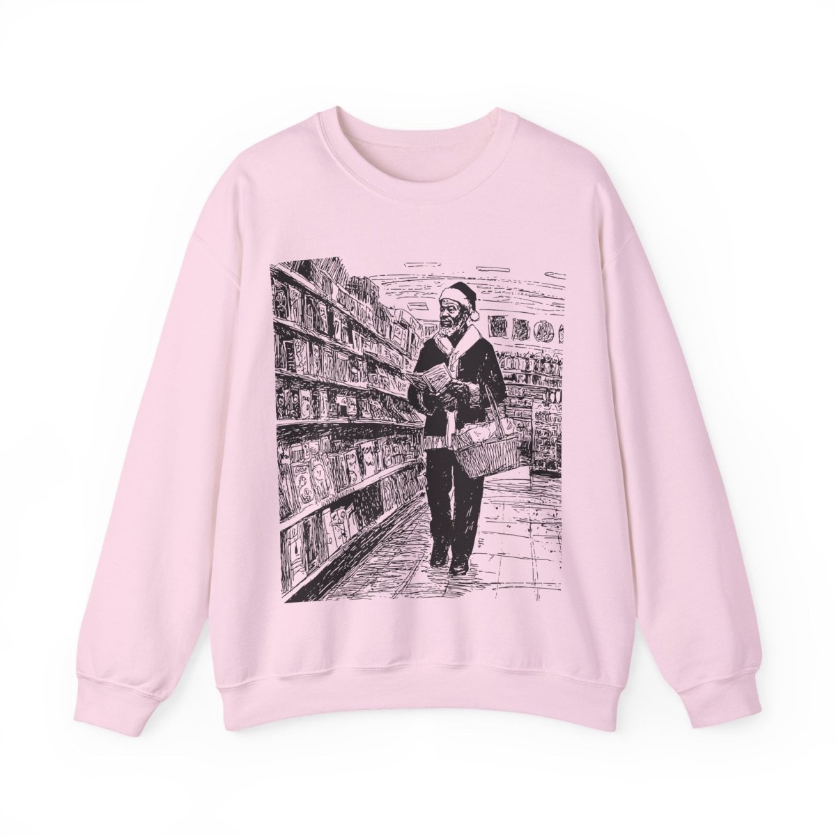Santa Grocery Run Sweatshirt - Afrocentric Art by The Trini Gee