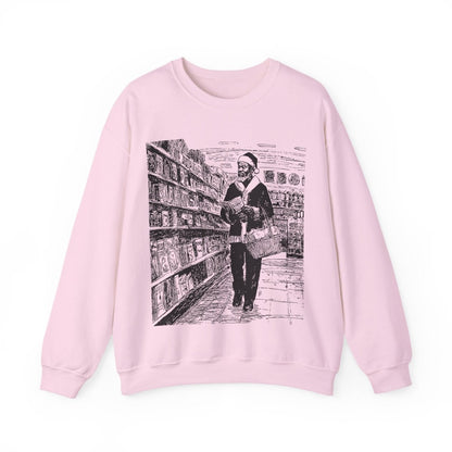 Santa Grocery Run Sweatshirt - Afrocentric Art by The Trini Gee