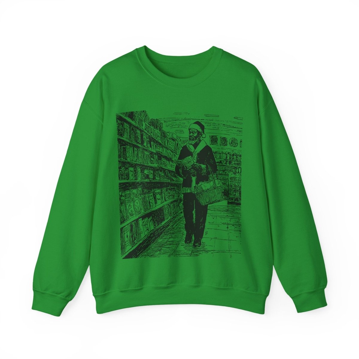 Santa Grocery Run Sweatshirt - Afrocentric Art by The Trini Gee