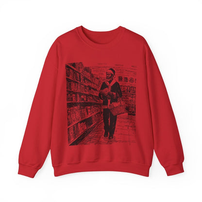 Santa Grocery Run Sweatshirt - Afrocentric Art by The Trini Gee