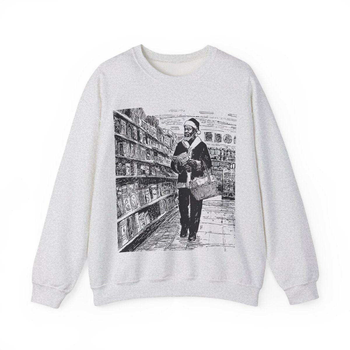 Santa Grocery Run Sweatshirt - Afrocentric Art by The Trini Gee