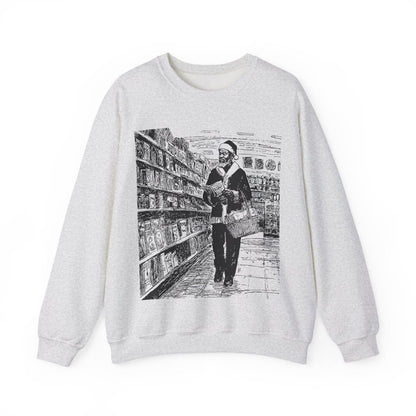 Santa Grocery Run Sweatshirt - Afrocentric Art by The Trini Gee