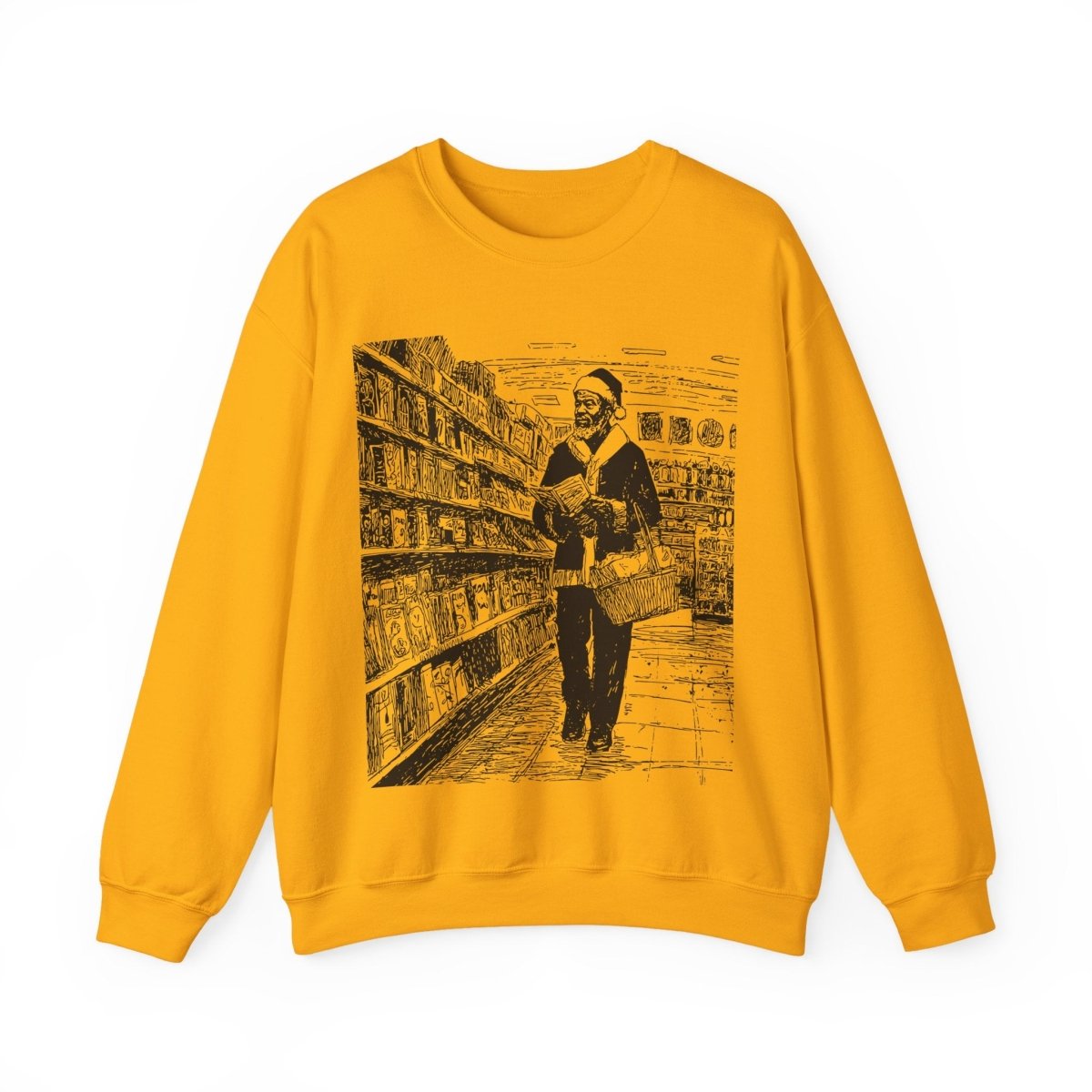 Santa Grocery Run Sweatshirt - Afrocentric Art by The Trini Gee
