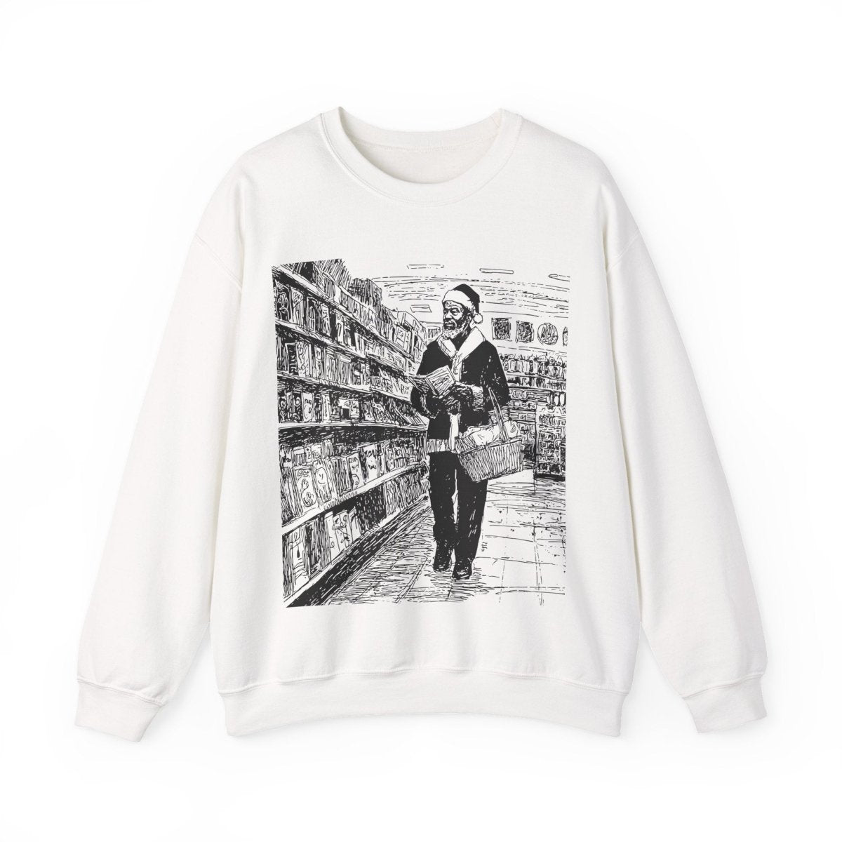 Santa Grocery Run Sweatshirt - Afrocentric Art by The Trini Gee