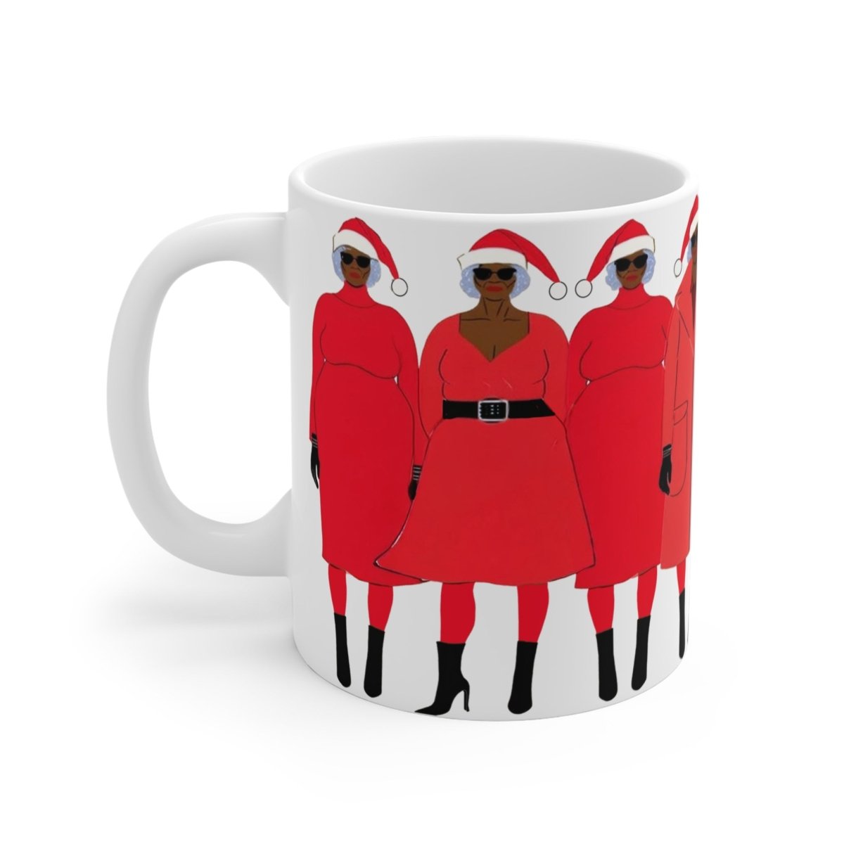 Santa Ladies Holiday Mug - Afrocentric Art by The Trini Gee