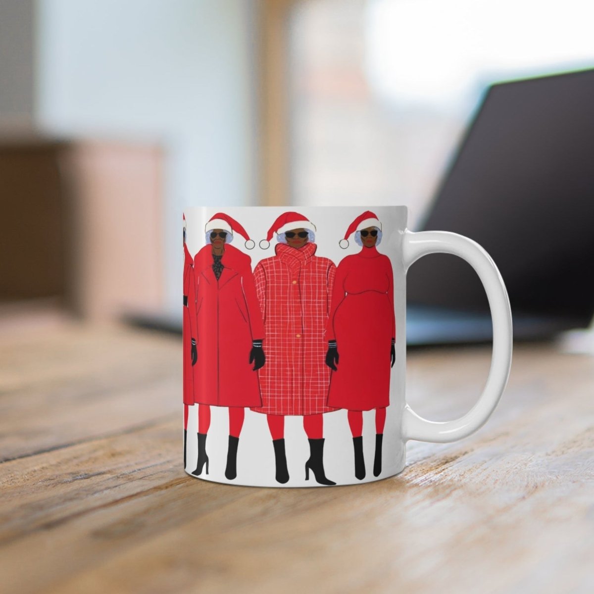 Santa Ladies Holiday Mug - Afrocentric Art by The Trini Gee