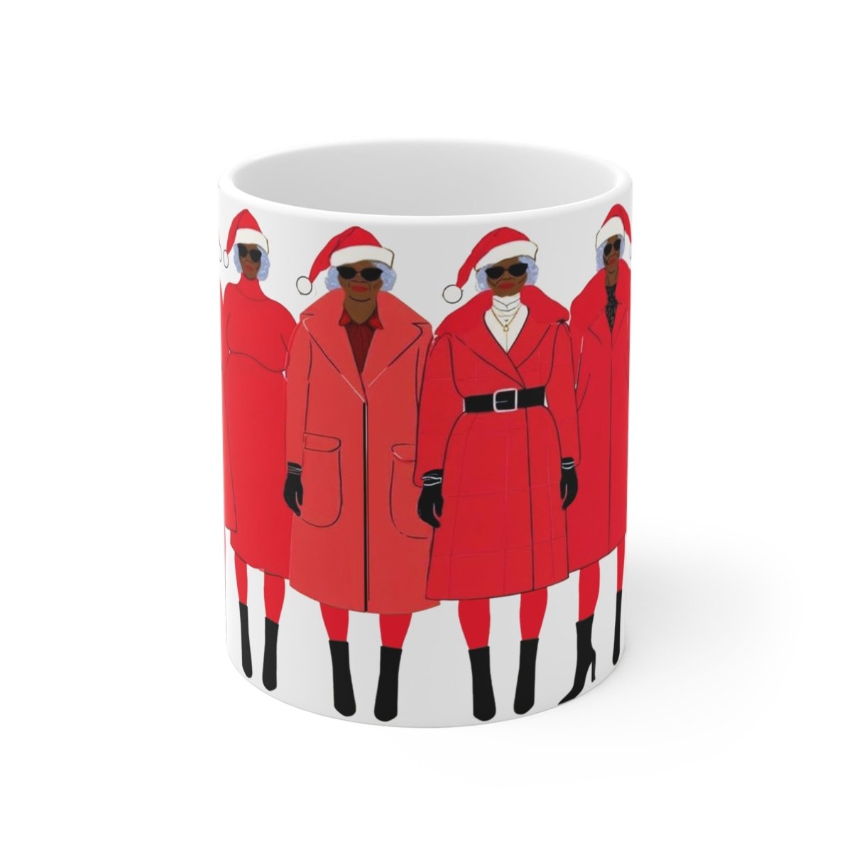 Santa Ladies Holiday Mug - Afrocentric Art by The Trini Gee