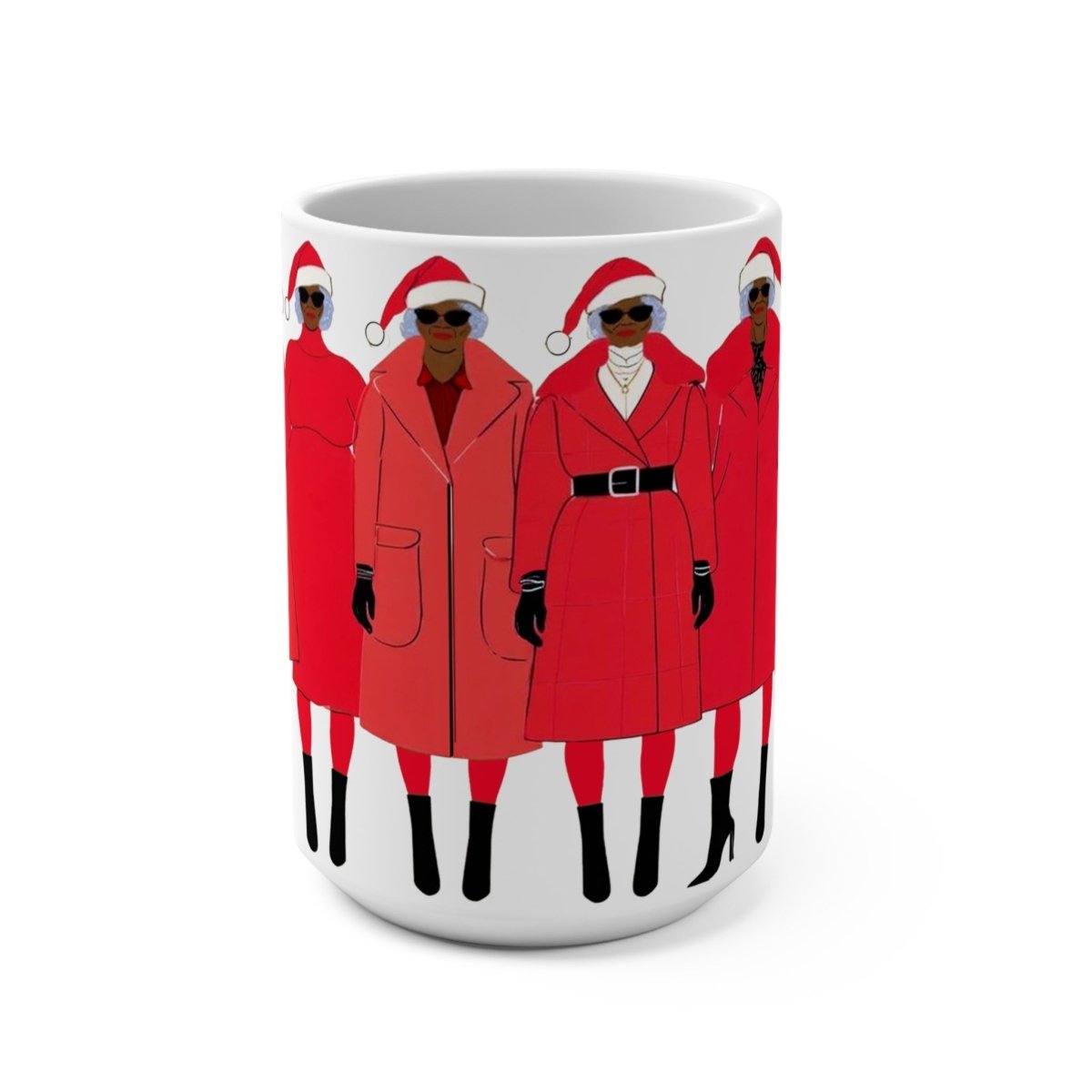Santa Ladies Holiday Mug - Afrocentric Art by The Trini Gee