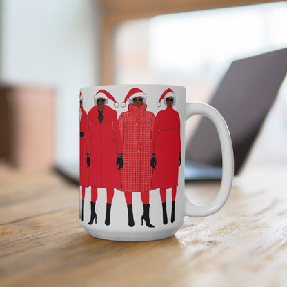 Santa Ladies Holiday Mug - Afrocentric Art by The Trini Gee