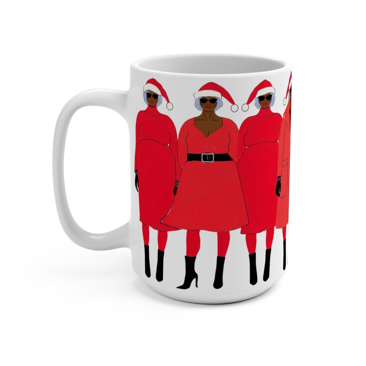 Santa Ladies Holiday Mug - Afrocentric Art by The Trini Gee