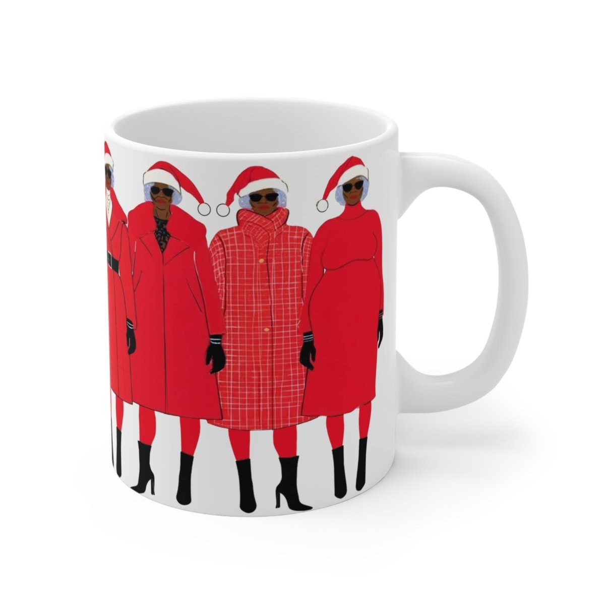 Santa Ladies Holiday Mug - Afrocentric Art by The Trini Gee