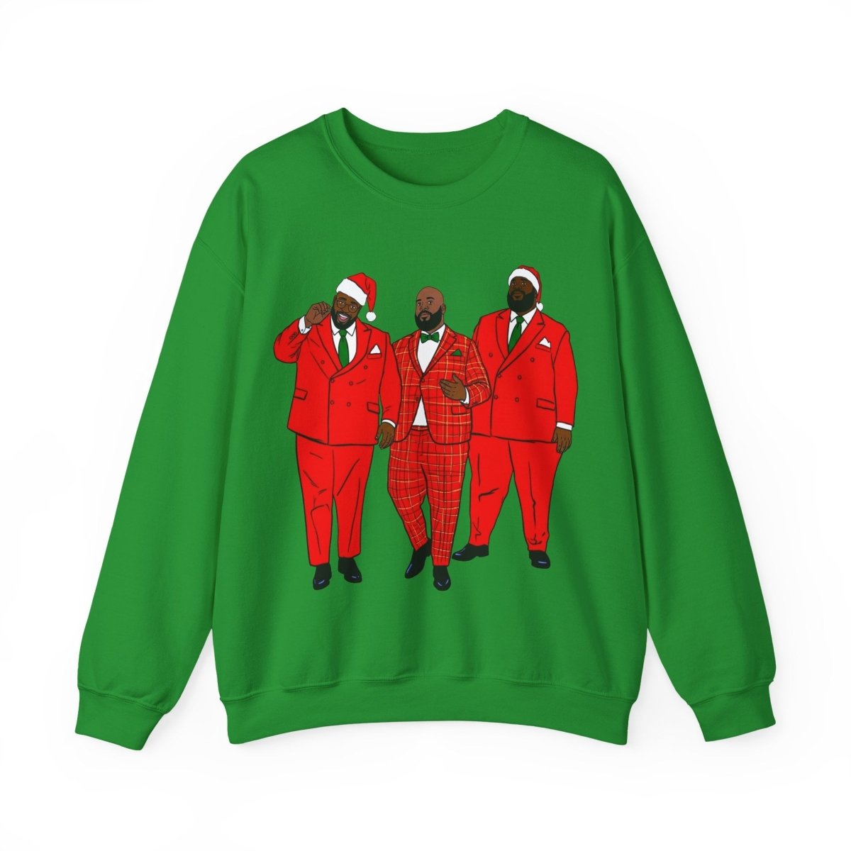Santa Men Trio Sweatshirt - Afrocentric Art by The Trini Gee