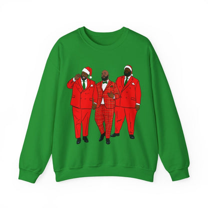 Santa Men Trio Sweatshirt - Afrocentric Art by The Trini Gee