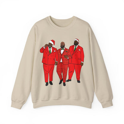 Santa Men Trio Sweatshirt - Afrocentric Art by The Trini Gee