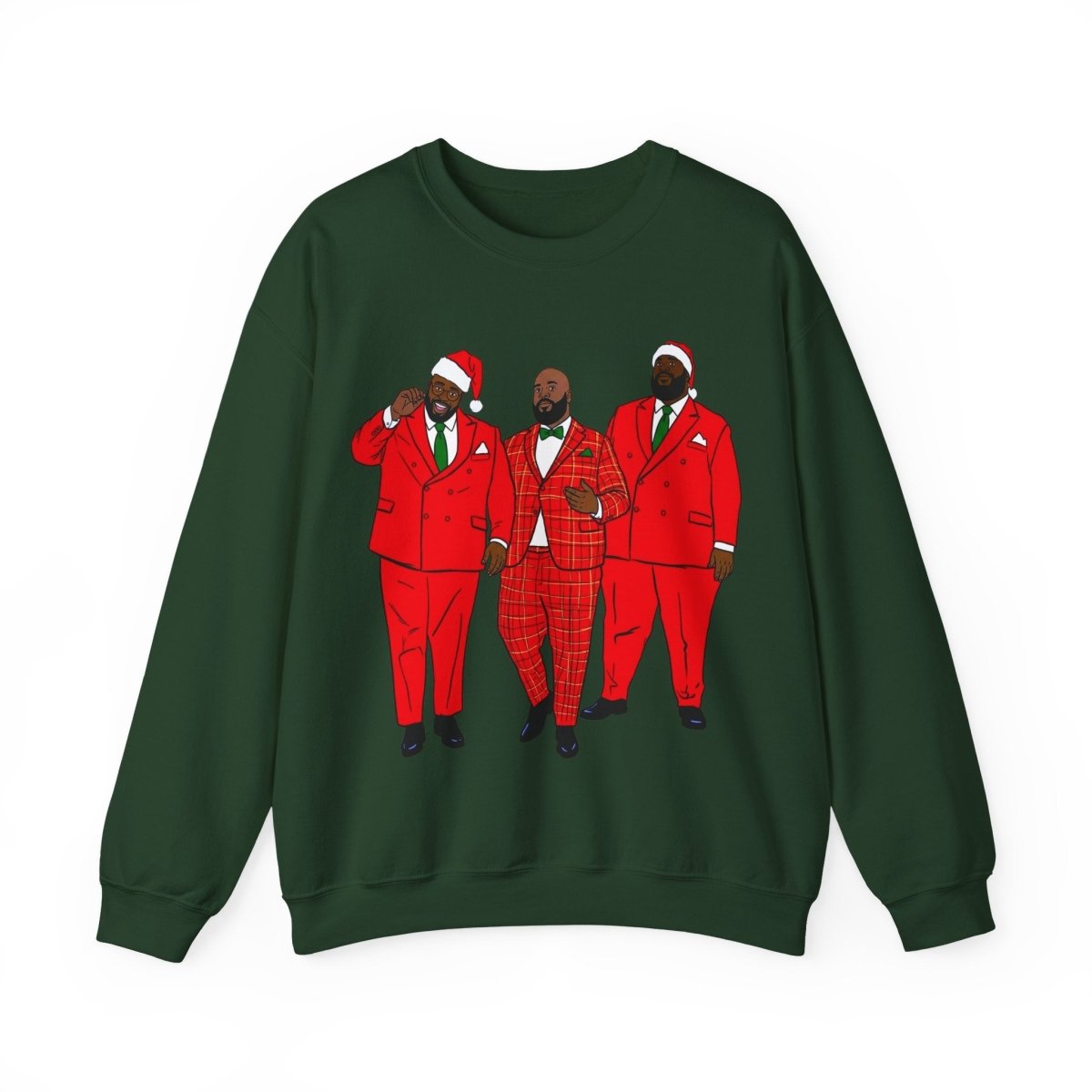Santa Men Trio Sweatshirt - Afrocentric Art by The Trini Gee