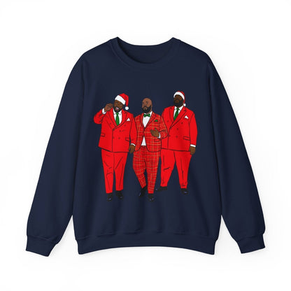Santa Men Trio Sweatshirt - Afrocentric Art by The Trini Gee