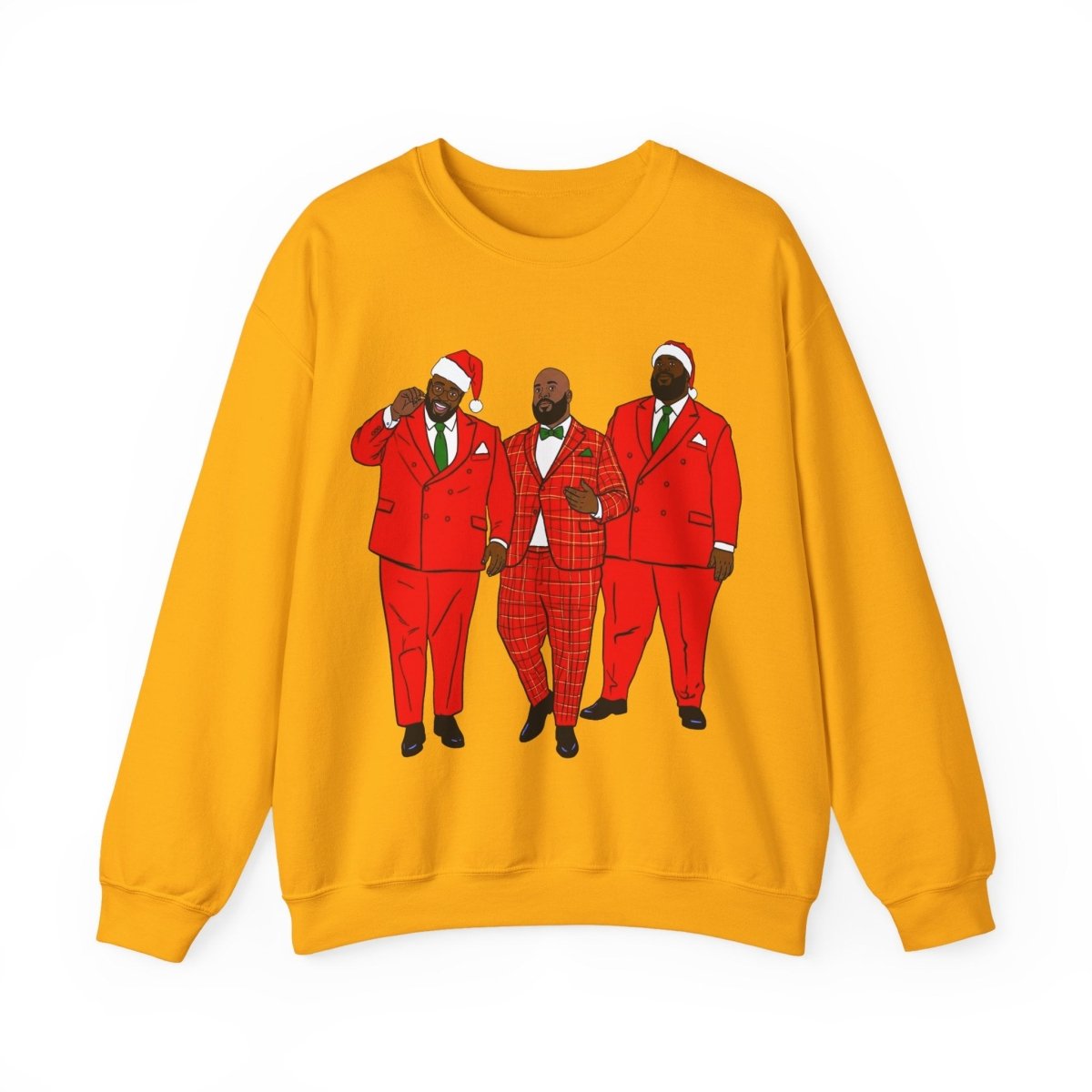 Santa Men Trio Sweatshirt - Afrocentric Art by The Trini Gee