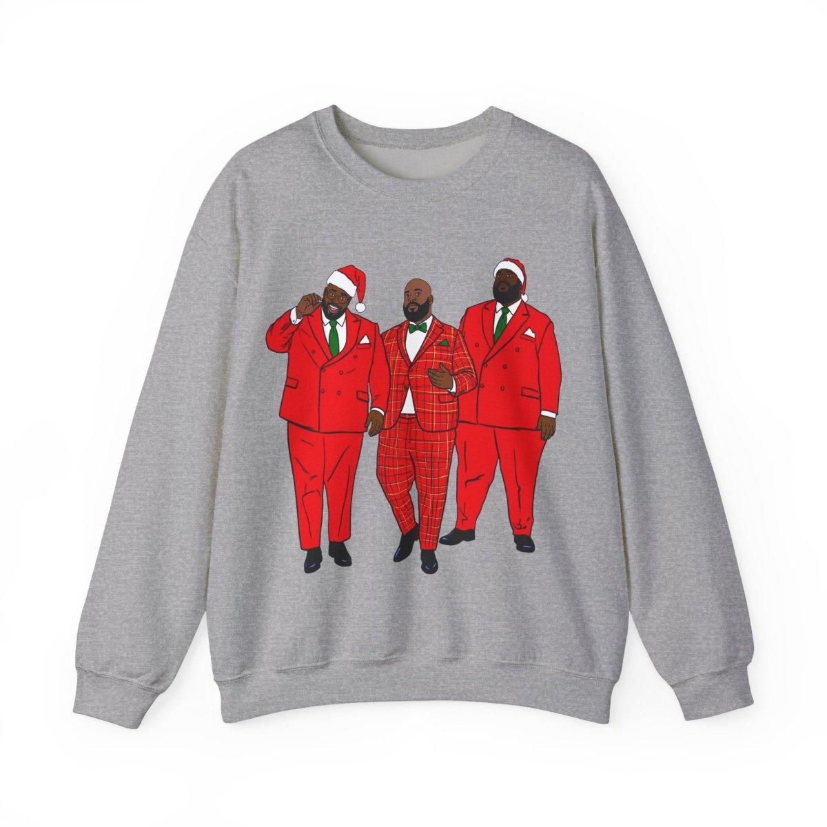 Santa Men Trio Sweatshirt - Afrocentric Art by The Trini Gee