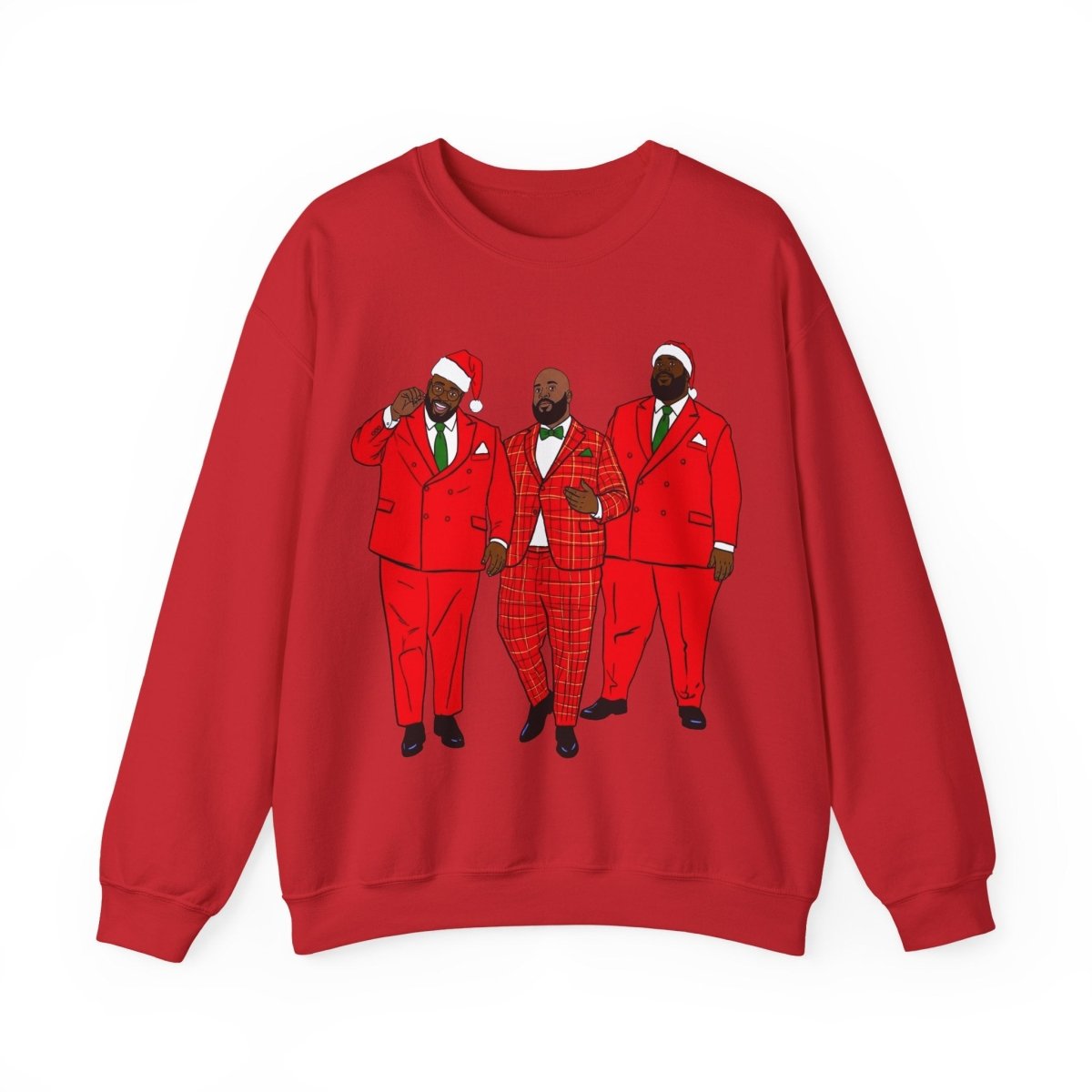 Santa Men Trio Sweatshirt - Afrocentric Art by The Trini Gee