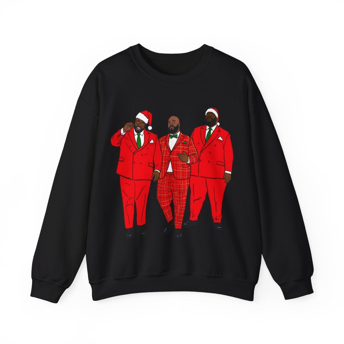 Santa Men Trio Sweatshirt - Afrocentric Art by The Trini Gee