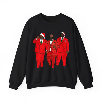 Santa Men Trio Sweatshirt - Afrocentric Art by The Trini Gee