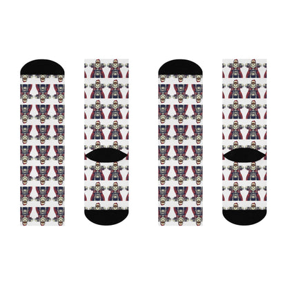 Santa Motorcycle Socks - Afrocentric Art by The Trini Gee