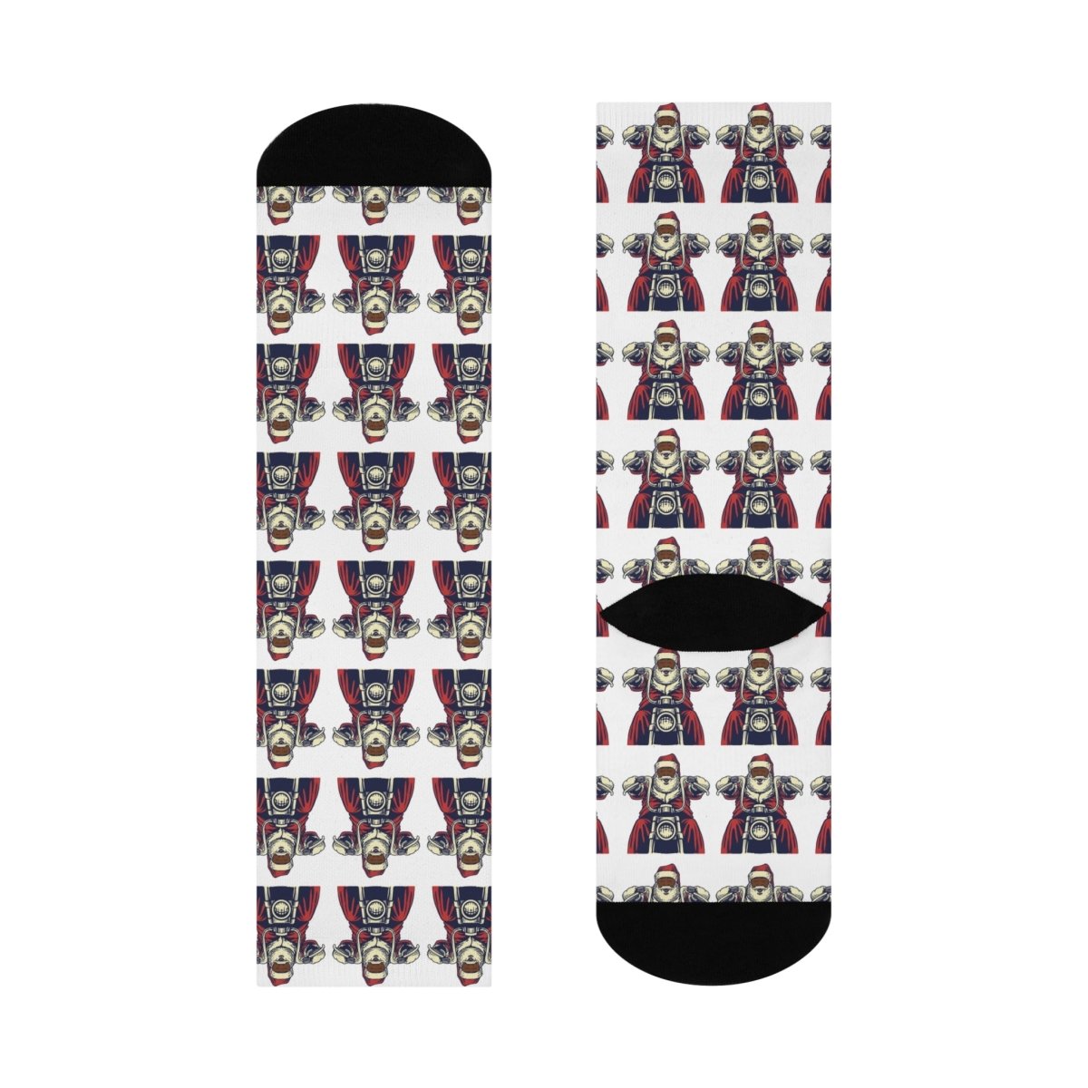 Santa Motorcycle Socks - Afrocentric Art by The Trini Gee